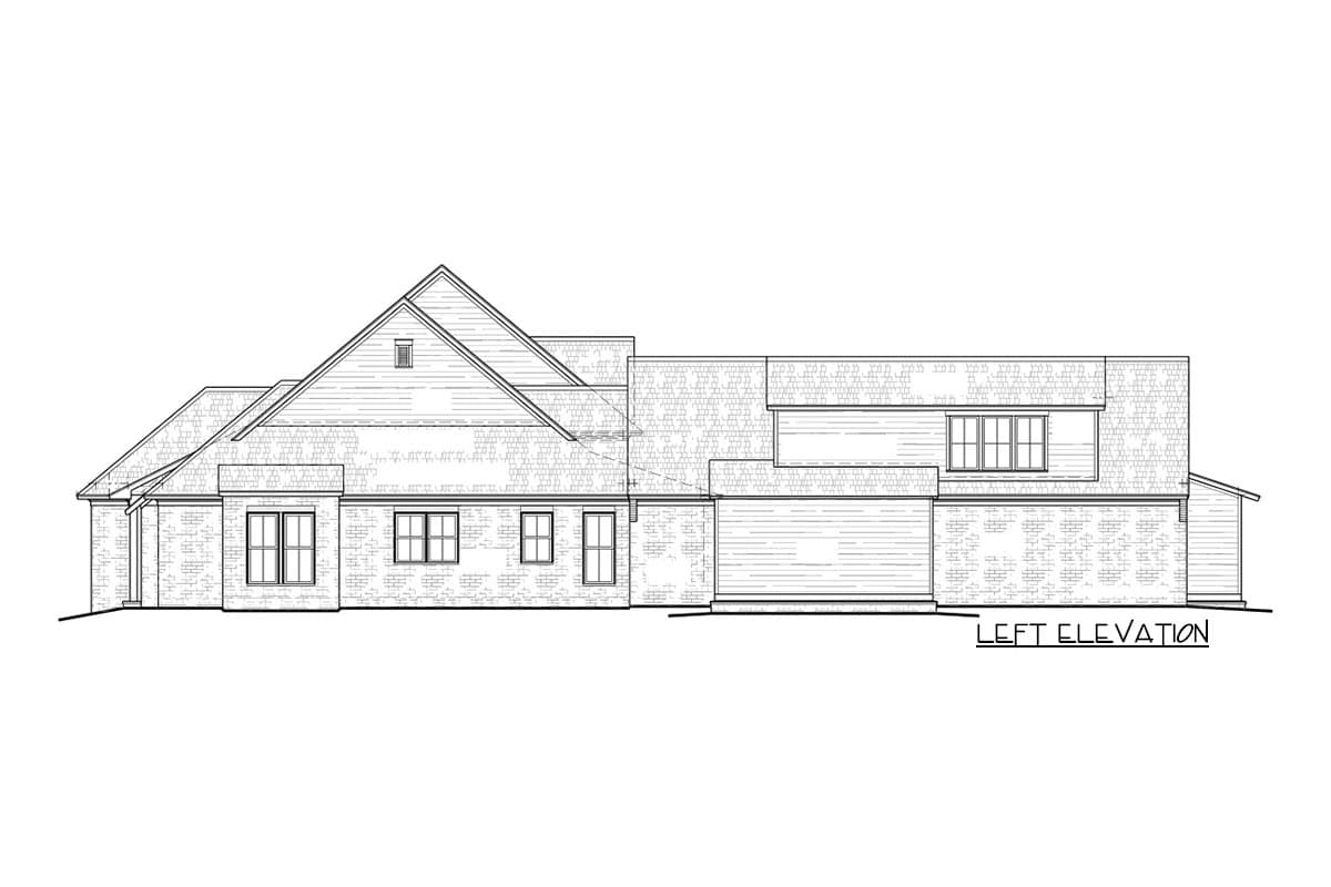 Plan 510152WDY: Modern Farmhouse Plan with Outdoor Kitchen and Bonus Expansion Over Garage - Image #4 - Louisiana-Style, Modern Farmhouse, New American, Traditional