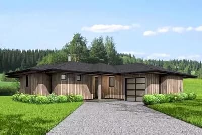 One-Story Contemporary House Plan with Open Concept Layout
