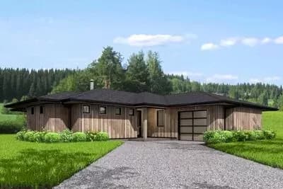 One-Story Contemporary Home Plan with Open Concept Layout