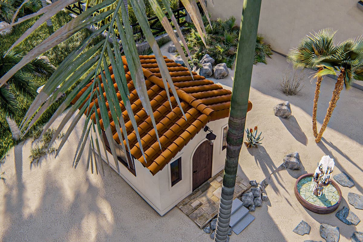 Plan 62892DJ: Mediterranean-style Backyard Office Plan - Image #6 - Mediterranean, Tuscan