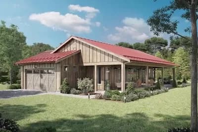 2-Bed Country Home Plan with Den - 1339 Sq Ft