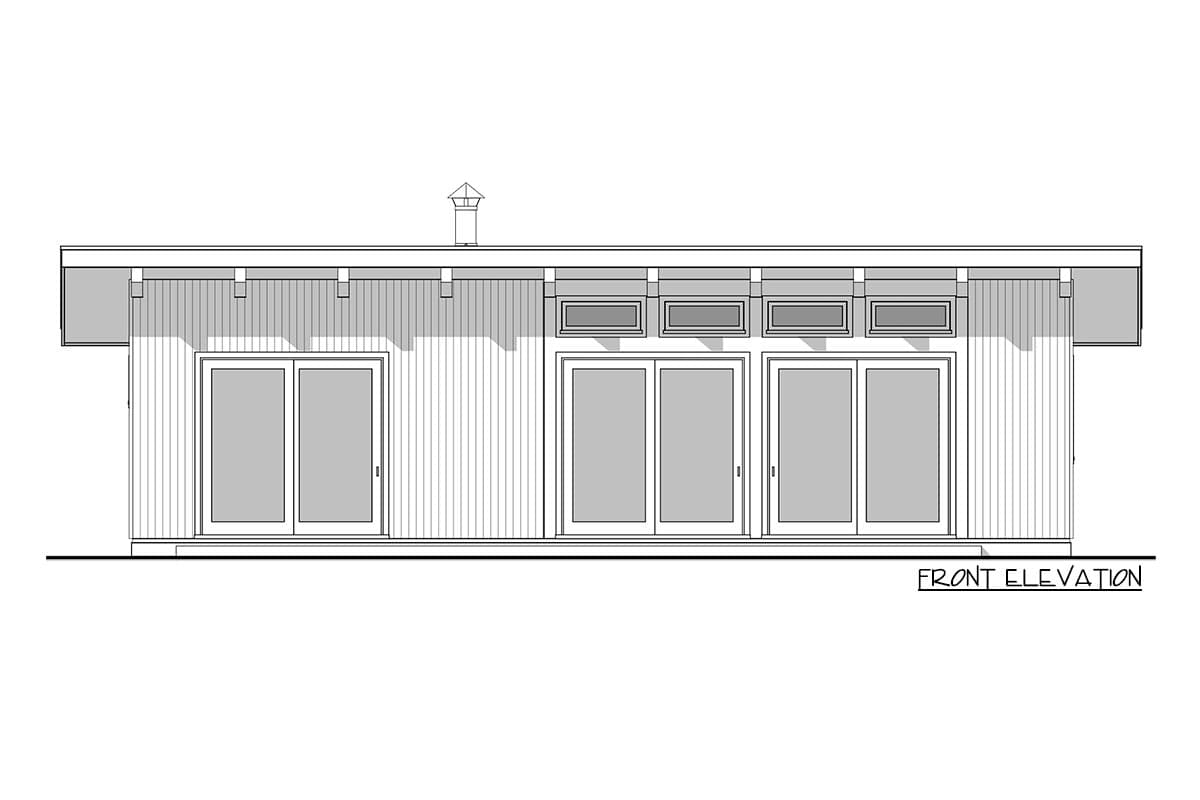 Plan 67792NWL: Modern House Plan with Low-Pitched Roof - Image #4 - Contemporary, Mid Century Modern, Modern, Northwest, Ranch