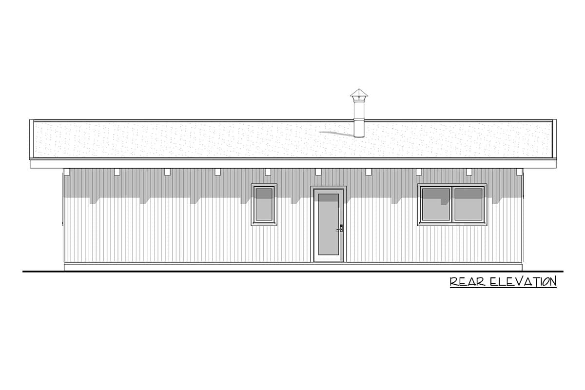 Plan 67792NWL: Modern House Plan with Low-Pitched Roof - Image #6 - Contemporary, Mid Century Modern, Modern, Northwest, Ranch