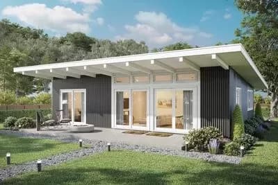 Modern House Plan with Low-Pitched Roof