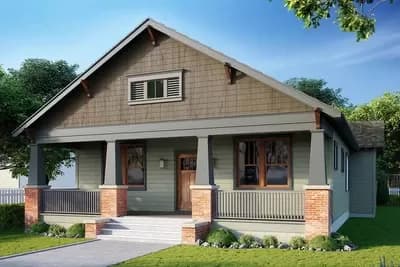 Classic Craftsman Plan for Narrow Lot