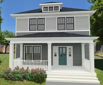 Rectangular House Plan with Flex Room on Main and Upstairs Laundry