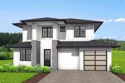 2-Story Prairie-Inspired House Plan with Deep Overhangs - 1950 Sq Ft