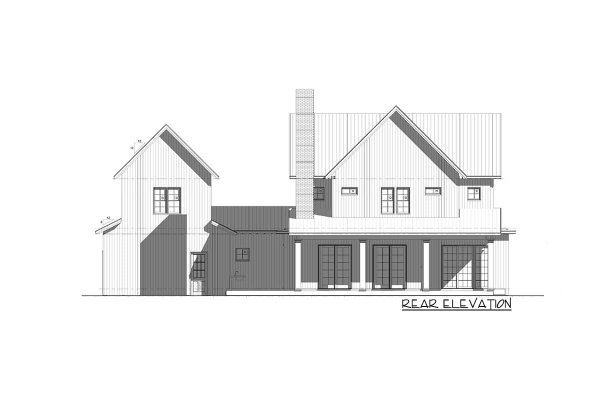 Plan 46414LA: Modern Farmhouse with Barndominium Garage - Image #7 - Barndominium, Country, Farmhouse, Modern Farmhouse, Southern