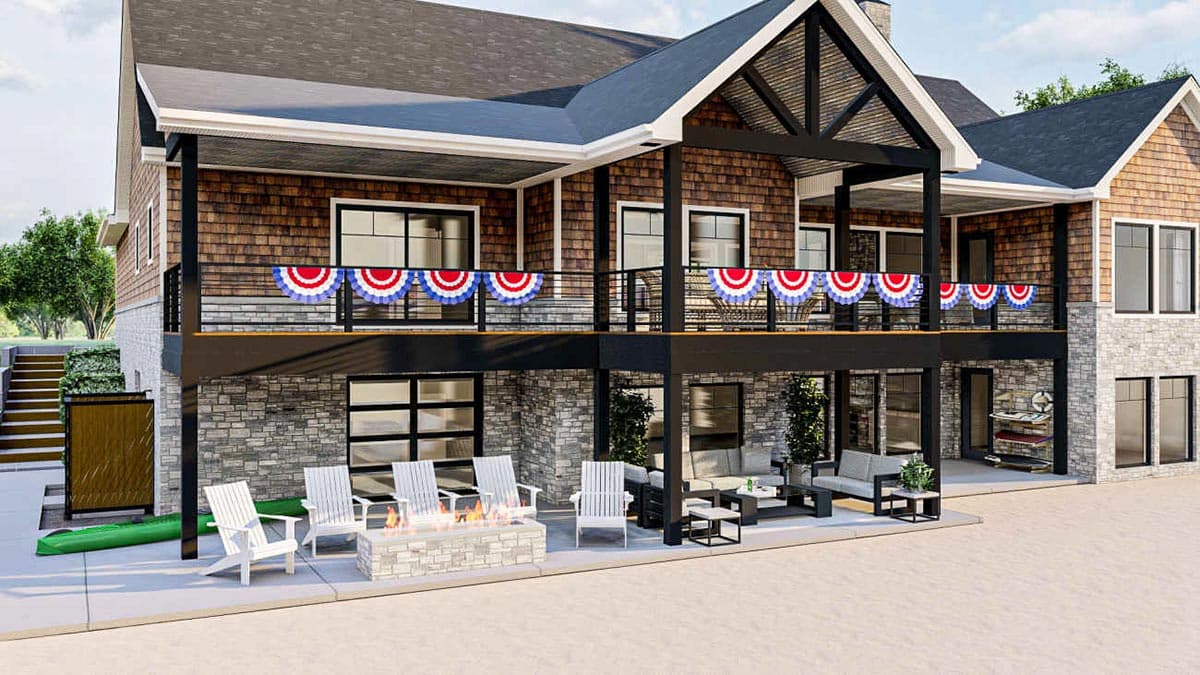 Plan 62899DJ: Rustic Craftsman Lake House Plan with Cathedral Ceiling in Great Room - 2573 Sq Ft - Image #6 - Coastal, Craftsman, New American, Shingle