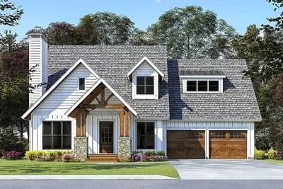 3-Bed Craftsman Cottage House Plan Under 2000 Square Feet with Bonus Room