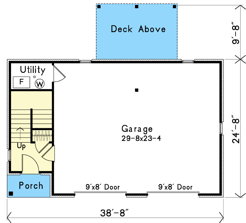 Plan 22146SL: New American Garage Apartment Plan - 888 Sq Ft - Floor Plan - Main Level - Carriage, Craftsman, New American