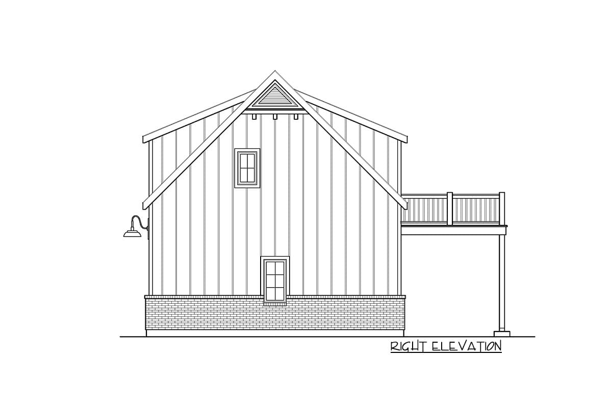 Plan 22146SL: New American Garage Apartment Plan - 888 Sq Ft - Image #5 - Carriage, Craftsman, New American