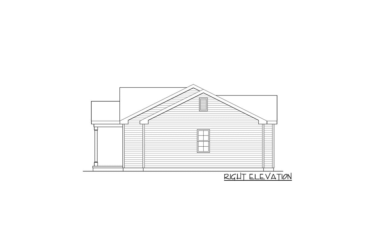 Plan 22147SL: Traditional Ranch Home Plan with 3 Bedrooms - 1158 Sq Ft - Image #5 - Ranch, Traditional