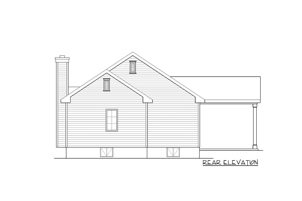 Plan 22153SL: Quaint 3-Bed Cottage with Carport - Image #4 - Cottage, Country