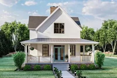 Country Farmhouse with 2-Car Rear Load Garage