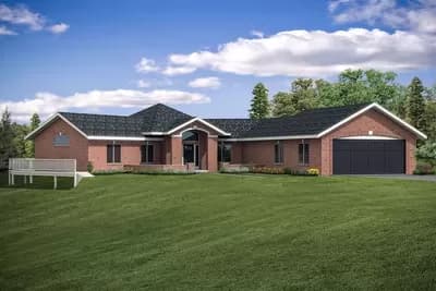 Hexagonal House Plan on a Walkout Basement