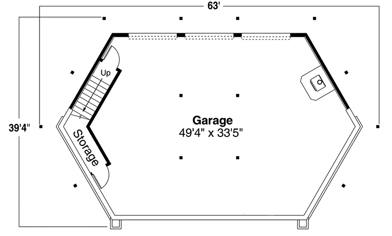 Plan 72997DA: Garage Plan with Two Parking Levels and a Rear Deck - Floor Plan - 2nd Floor