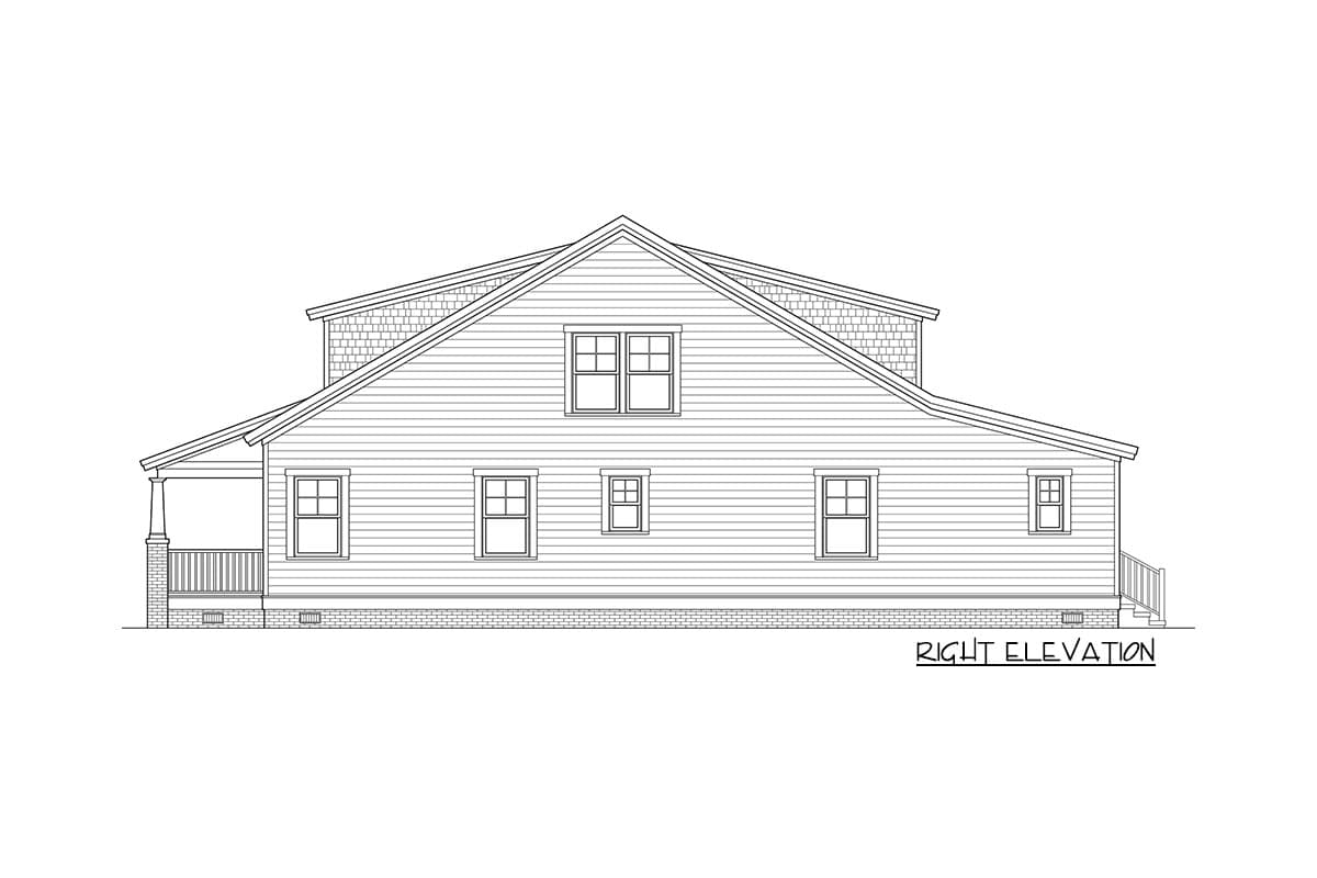 Plan 31583GF: Narrow Cottage Plan with Main-Level Master Suite - Image #5 - Coastal, Cottage, Country, Southern, Traditional