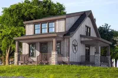 Two-Story Mountain Home Plan with First-Floor Master Bedroom