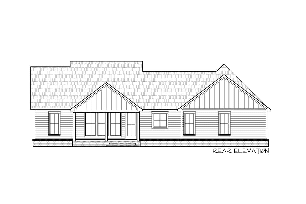 Plan 56479SM: One-Level Modern Farmhouse Plan with Outdoor Living-friendly Rear Porch - 1777 Sq Ft - Image #5 - Country, Farmhouse, Modern Farmhouse, New American, Southern, Traditional