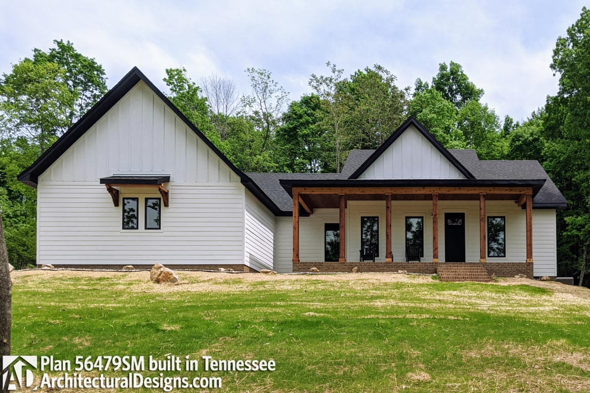 Plan 56479SM: One-Level Modern Farmhouse Plan with Outdoor Living-friendly Rear Porch - 1777 Sq Ft - Image #4 - Country, Farmhouse, Modern Farmhouse, New American, Southern, Traditional