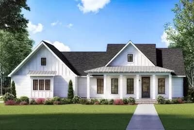 One-Level Modern Farmhouse Plan with Outdoor Living-friendly Rear Porch - 1777 Sq Ft