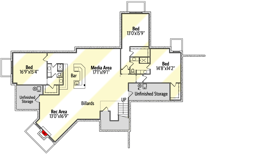 Plan 95097RW: Luxury New American Mountain Home Plan with Optional Lower Level - Floor Plan - Optional Lower Level - Craftsman, Mountain, New American, Northwest, Ranch, Rustic