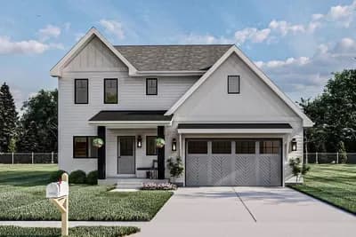 Modern Farmhouse Plan with Pocket Office and Upstairs Laundry