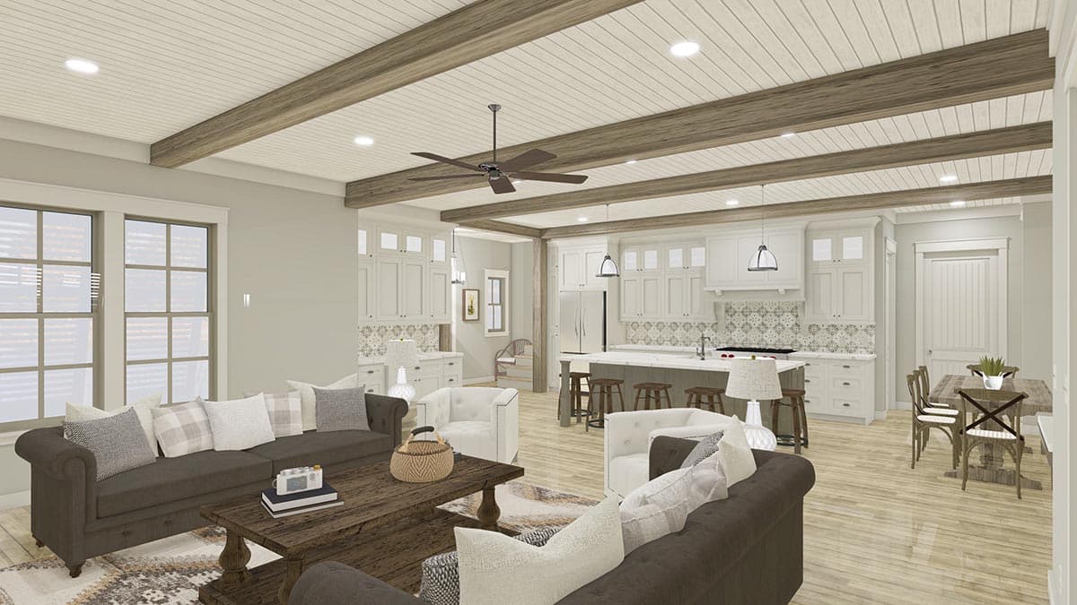 Plan 130050LLS: Exclusive Coastal Cottage Home Plan with Screened Porch - Image #3 - Coastal, Cottage, Farmhouse, Florida-Style, New American, Southern