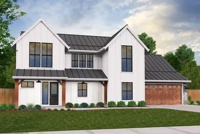 4-Bed Exclusive Modern Farmhouse Plan with Flex Room