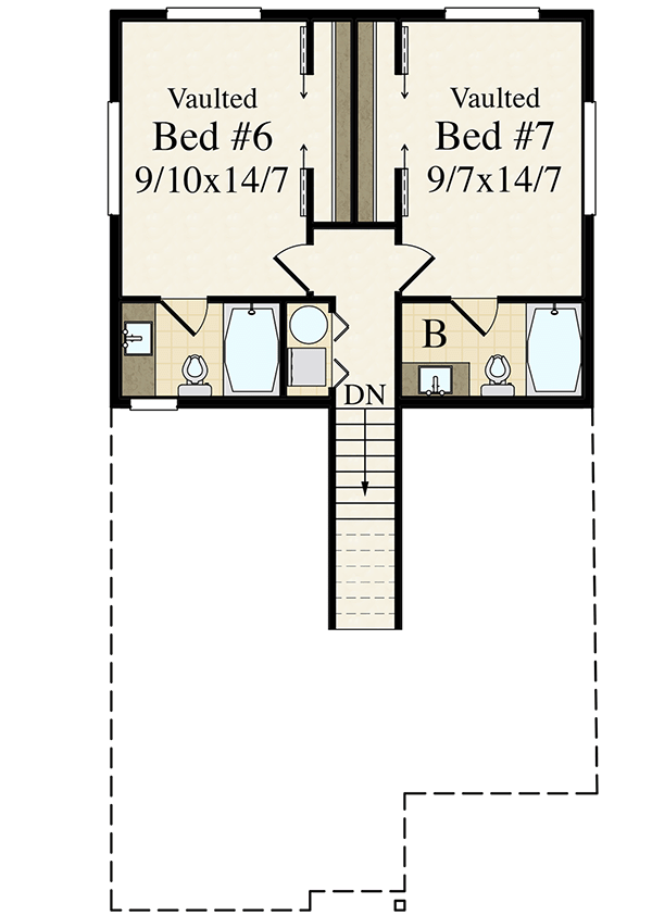 Plan 85329MS: Multi-Generational 3-Story House Plan (1644 Sq Ft) with Main Floor ADU (644 Sq Ft) - Floor Plan - 3rd Floor - Craftsman, Northwest