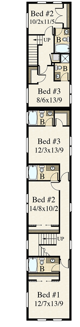 Plan 85331MS: Skinny Craftsman House Plan with attached ADU  - Floor Plan - 2nd Floor - Craftsman