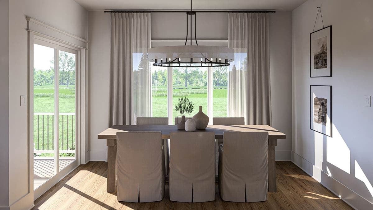 Plan 62907DJ: Modern Farmhouse Plan with Room Above a 2-Car Courtyard Garage - Image #7 - Country, Craftsman, Modern Farmhouse, New American