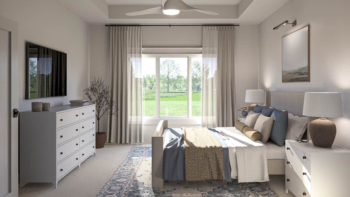 Plan 62907DJ: Modern Farmhouse Plan with Room Above a 2-Car Courtyard Garage - Image #9 - Country, Craftsman, Modern Farmhouse, New American