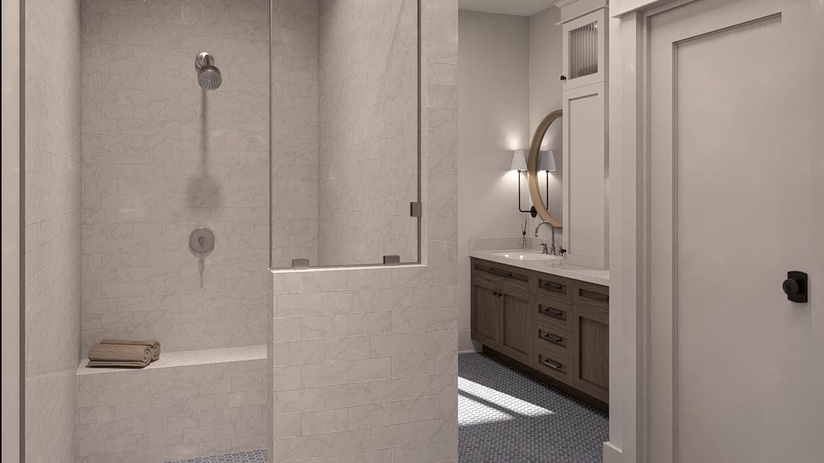 Plan 62907DJ: Modern Farmhouse Plan with Room Above a 2-Car Courtyard Garage - Image #10 - Country, Craftsman, Modern Farmhouse, New American