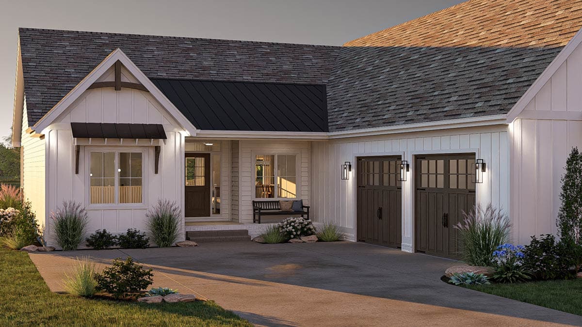 Plan 62907DJ: Modern Farmhouse Plan with Room Above a 2-Car Courtyard Garage - Image #16 - Country, Craftsman, Modern Farmhouse, New American