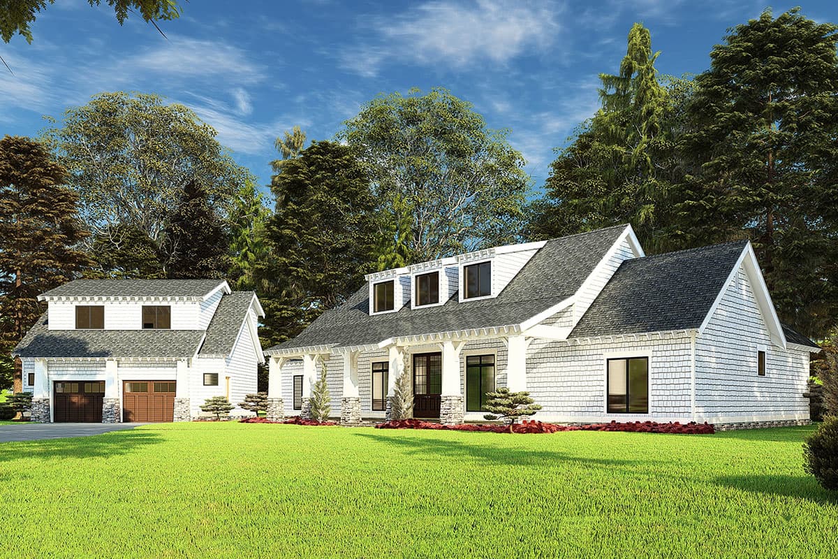 Plan 70674MK: Country House Plan with Bonus Room above Garage - 2050 Sq Ft - Image #4 - Country, Craftsman, Farmhouse, Mountain, Rustic