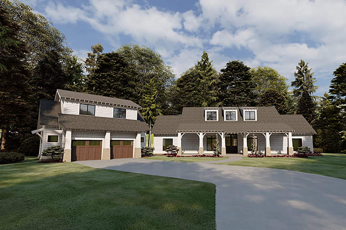 Plan 70674MK: Country House Plan with Bonus Room above Garage - 2050 Sq Ft - Image #5 - Country, Craftsman, Farmhouse, Mountain, Rustic