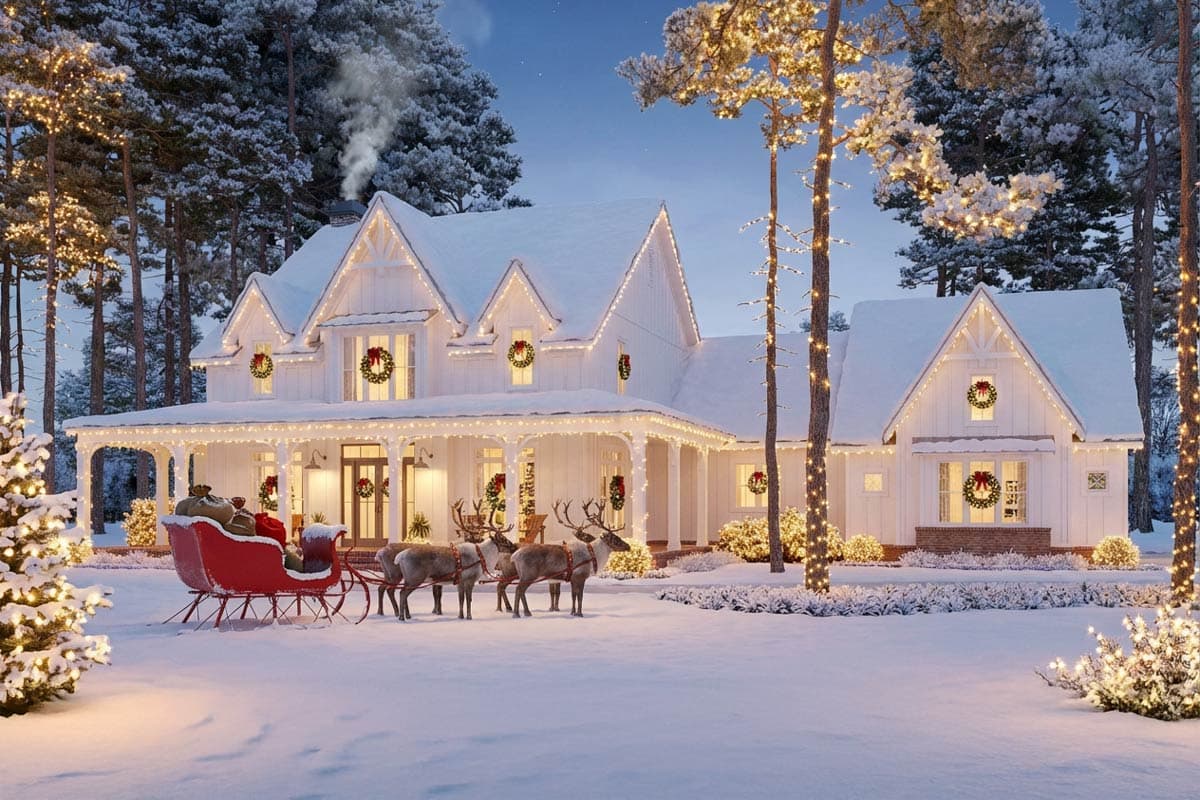 Plan 56481SM: Modern Gothic Farmhouse with Wrap Around Front Porch - 4103 Sq Ft - Image #12 - Country, Farmhouse, Modern Farmhouse, New American, Southern, Tudor