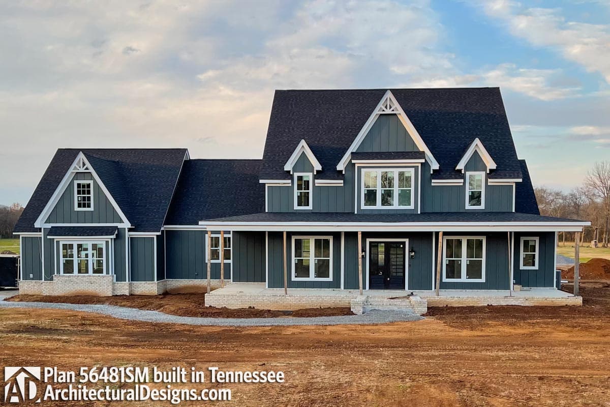 Plan 56481SM: Modern Gothic Farmhouse with Wrap Around Front Porch - 4103 Sq Ft - Image #7 - Country, Farmhouse, Modern Farmhouse, New American, Southern, Tudor