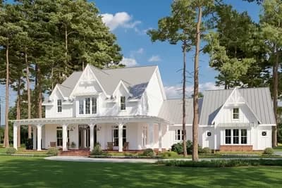 Modern Gothic Farmhouse with Wrap Around Front Porch - 4103 Sq Ft