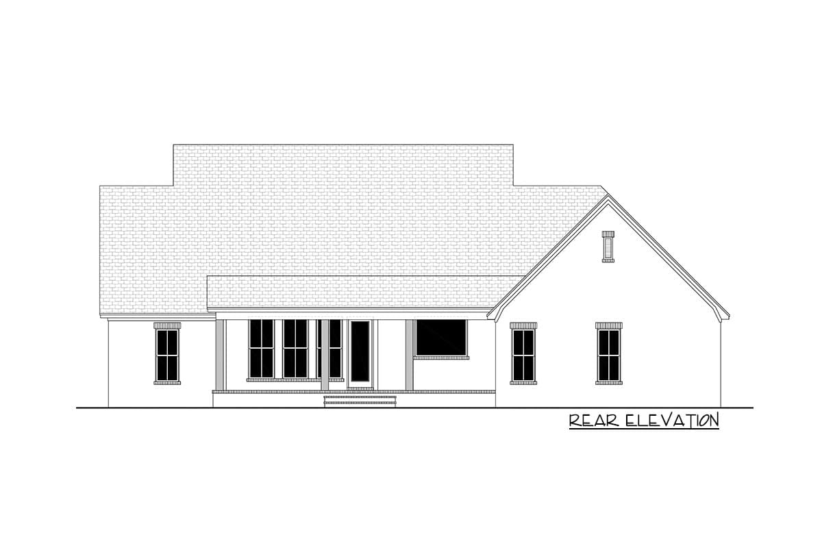 Plan 51844HZ: Open Concept 3 Bed, 2 Bath House Plan with 2-Car Garage and Bonus Room - Image #11 - Acadian, European, French Country, Hill Country, Louisiana-Style, New American, Southern, Traditional
