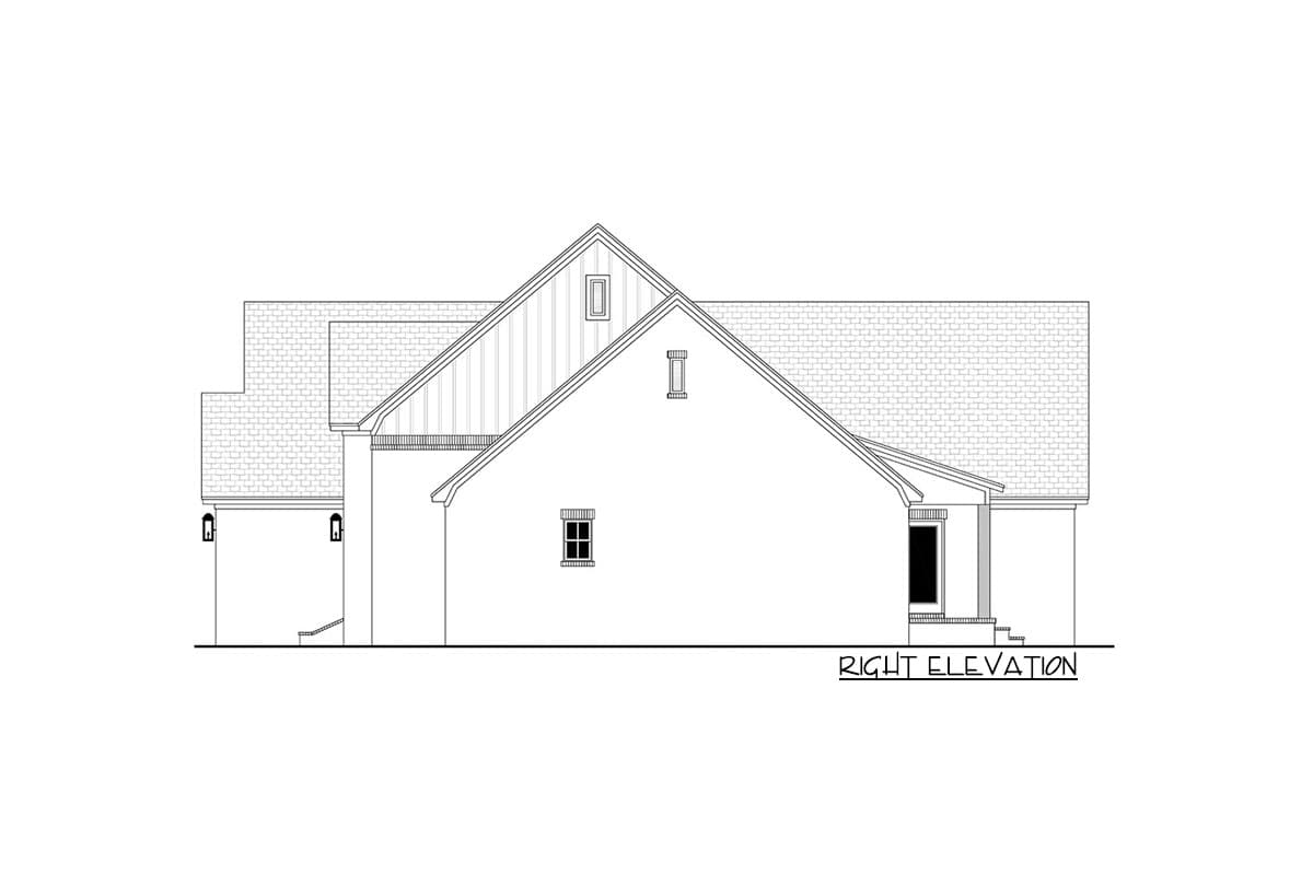 Plan 51844HZ: Open Concept 3 Bed, 2 Bath House Plan with 2-Car Garage and Bonus Room - Image #12 - Acadian, European, French Country, Hill Country, Louisiana-Style, New American, Southern, Traditional