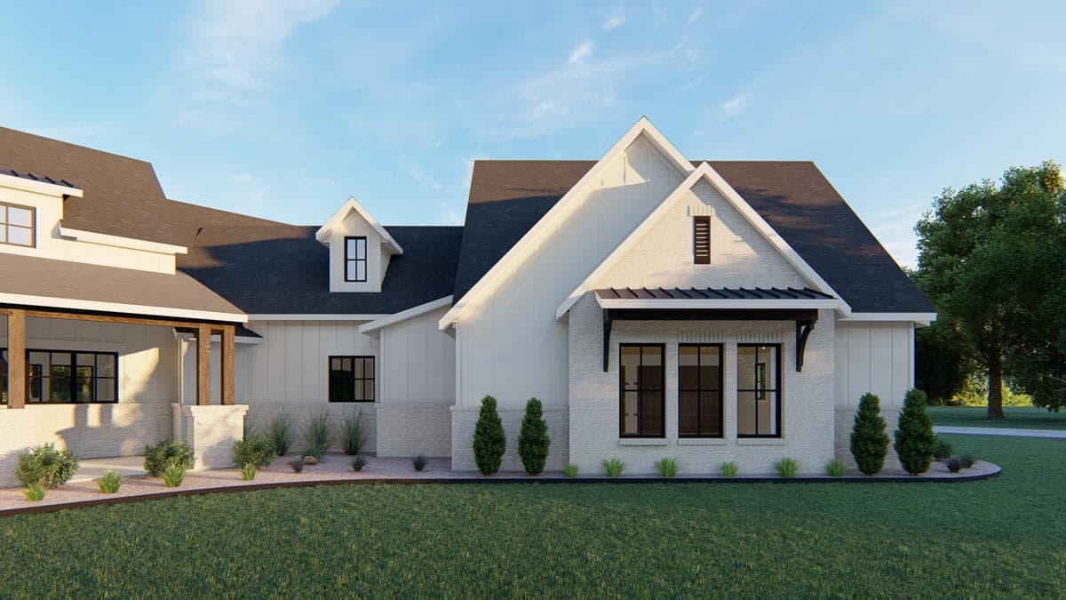 Plan 915045CHP: Exclusive 3-Bed Home Plan with Bonus Room above Angled Garage - 3378 Sq Ft - Image #4 - Craftsman, Modern Farmhouse, New American