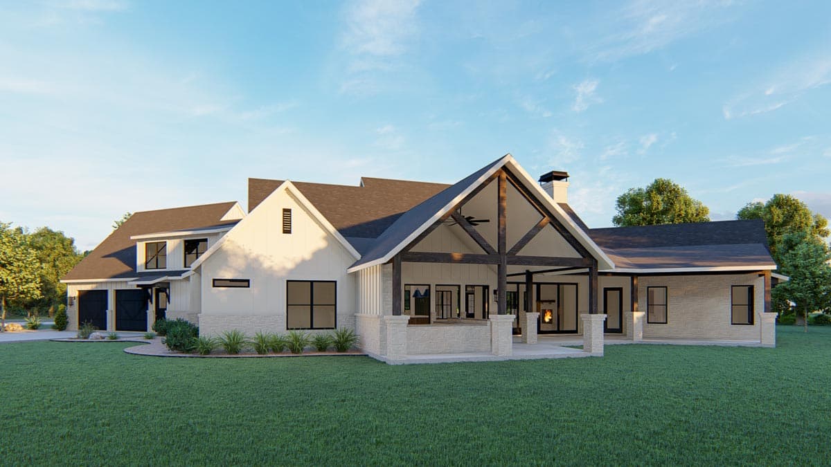 Plan 915045CHP: Exclusive 3-Bed Home Plan with Bonus Room above Angled Garage - 3378 Sq Ft - Image #6 - Craftsman, Modern Farmhouse, New American
