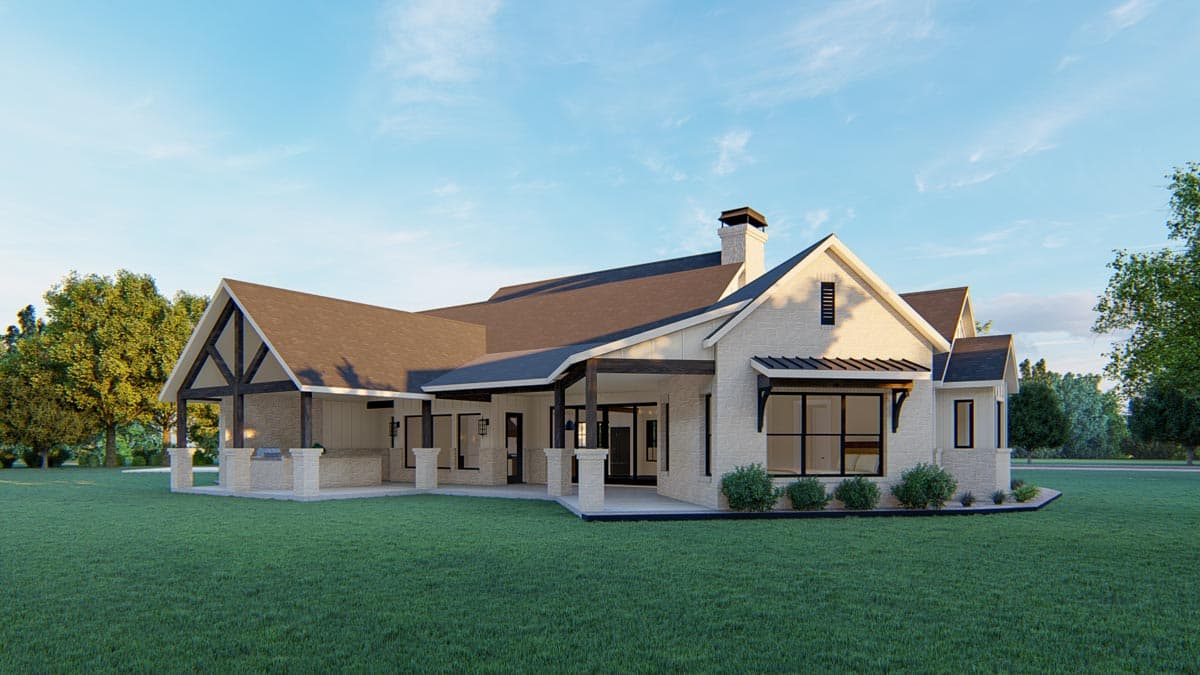 Plan 915045CHP: Exclusive 3-Bed Home Plan with Bonus Room above Angled Garage - 3378 Sq Ft - Image #8 - Craftsman, Modern Farmhouse, New American