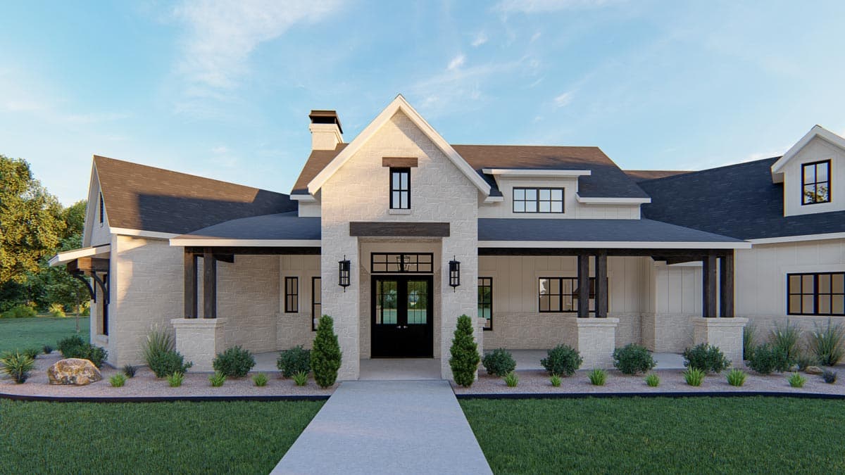 Plan 915045CHP: Exclusive 3-Bed Home Plan with Bonus Room above Angled Garage - 3378 Sq Ft - Image #10 - Craftsman, Modern Farmhouse, New American