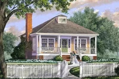 1-Bed Bungalow Plan with Front Porch