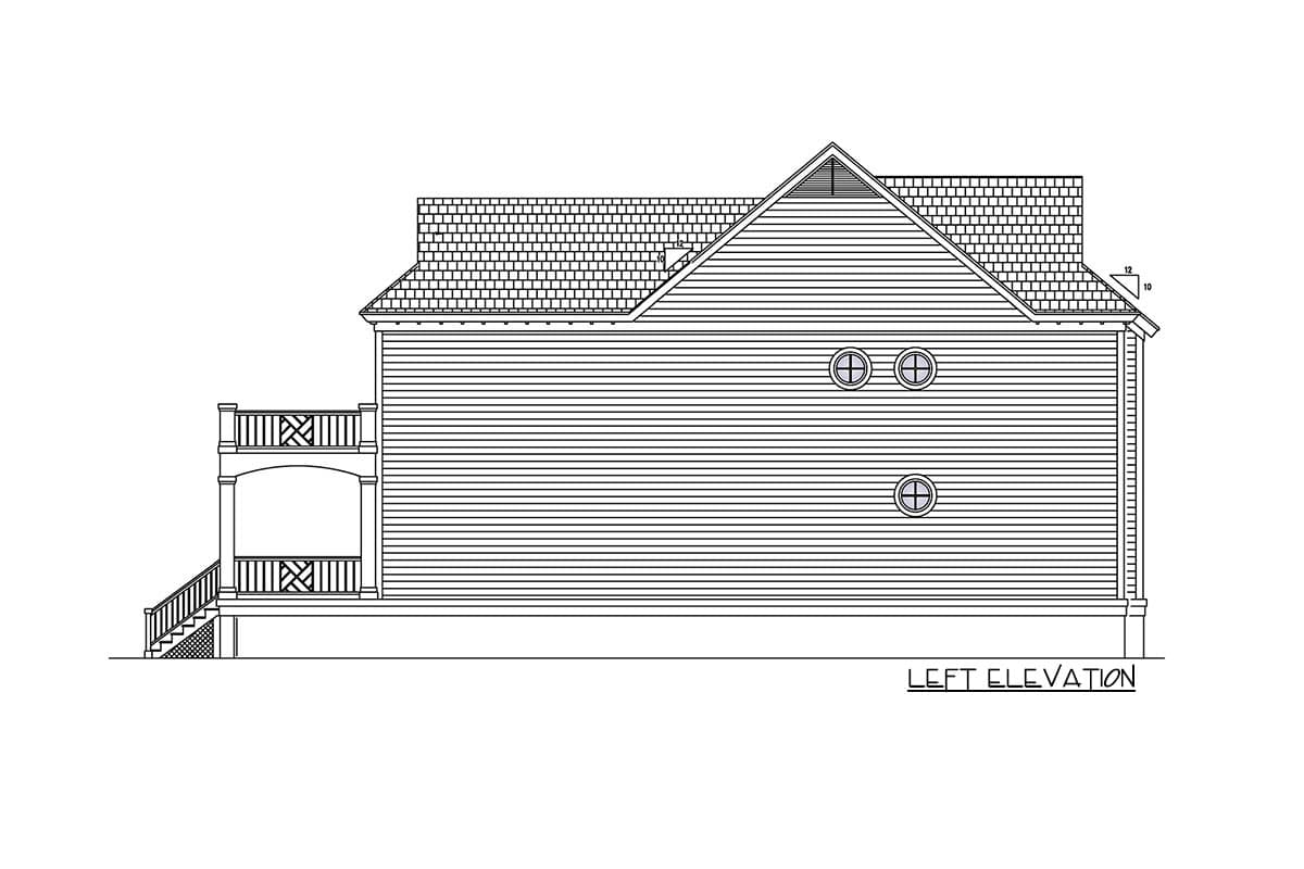 Plan 735002CAR: Narrow Two-Story Home Plan with Detached Garage - Image #4 - Southern