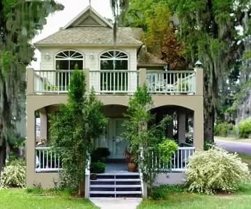 Narrow Two-Story Home Plan with Detached Garage